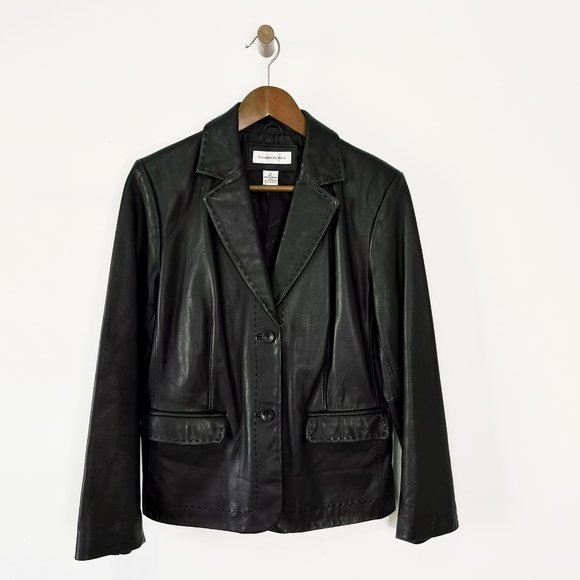 Preston & York Jackets & Blazers - Vintage Y2K Preston & York Black Lamb Leather Blazer Jacket